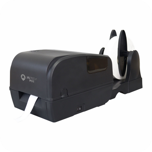 Impresora de etiquetas Jaltech Pos con soporte externo para rollo de papel 