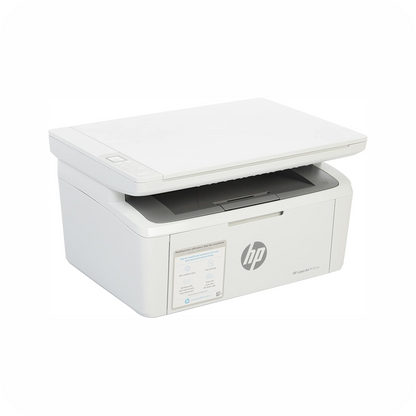 impresora HP multifuncional blanca con bandeja de escaneo visible