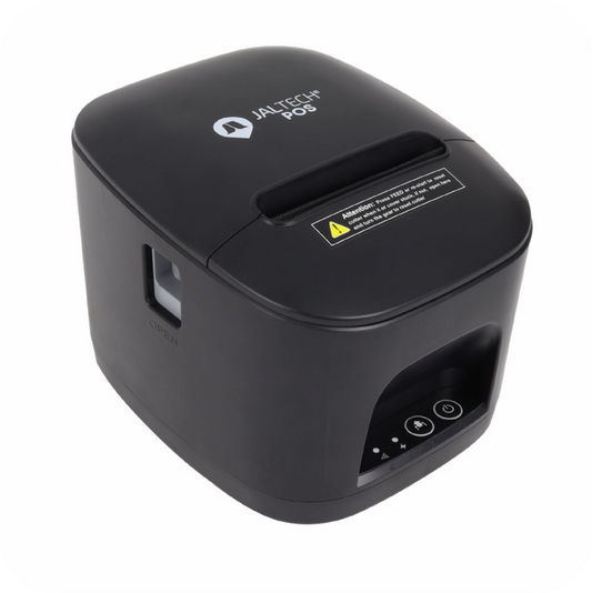 impresora termica JALTECH POS para recibos, con panel de control y botones 