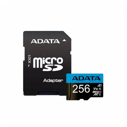 tarjeta microSH ADATA de 256 gb con adaptador SD incluido 