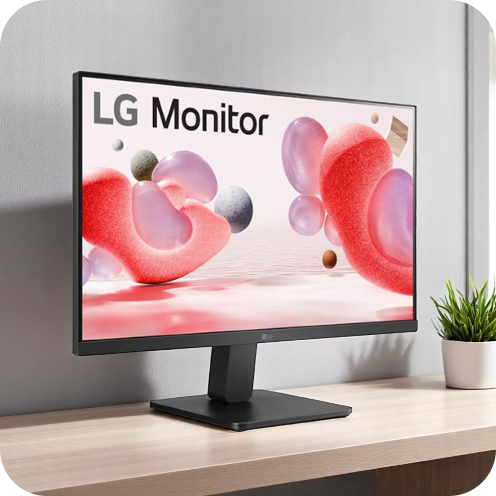 monitor lg sobre escritorio en uso