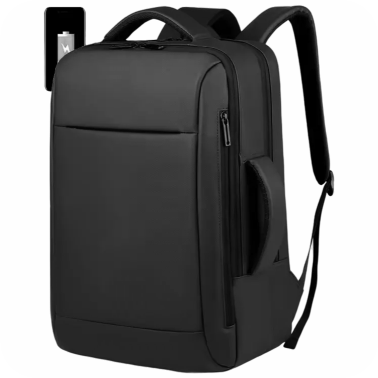 morral negro con puerto de carga usb