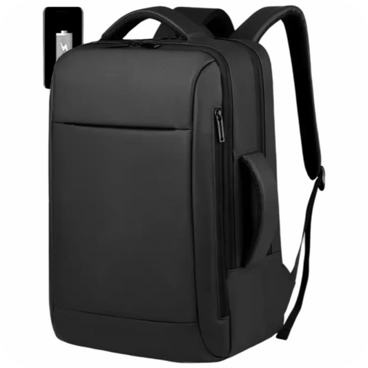 morral negro con puerto de carga usb