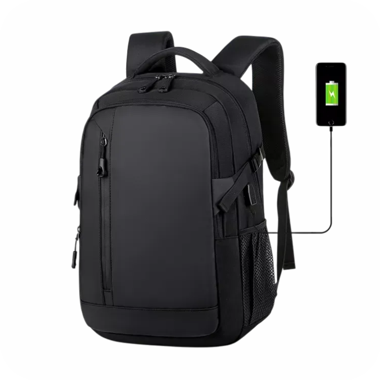 morral negro con puerto de carga usb 