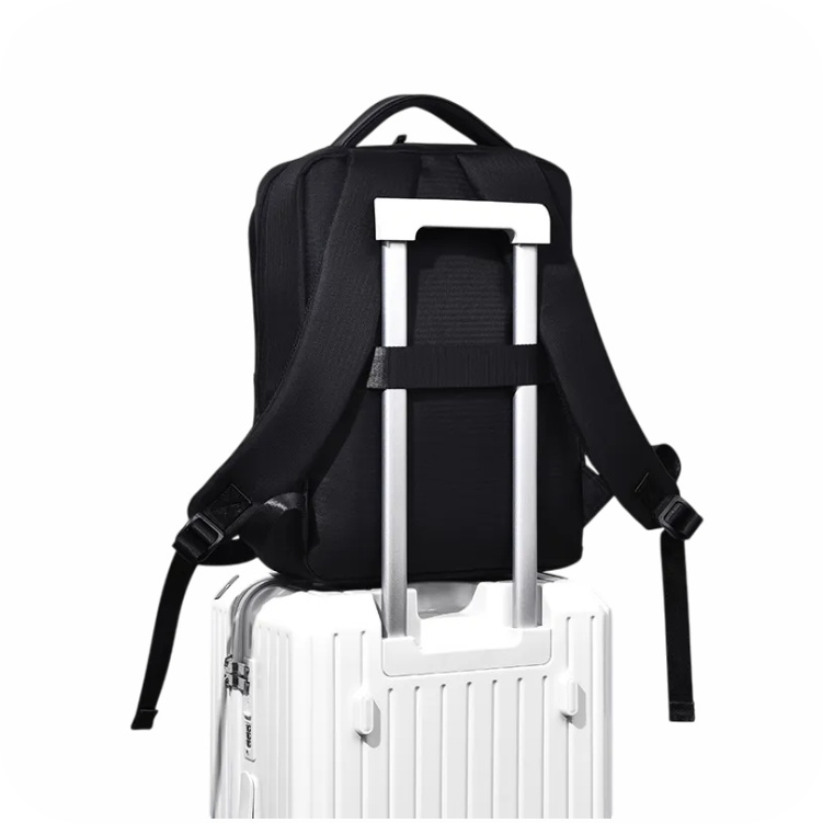 morral negro con cinta  para viajes 