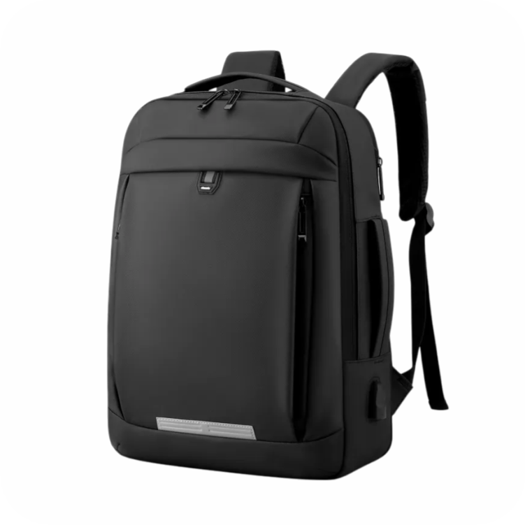 morral negro y detalle gris con puerto de carga usb