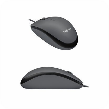 mouse con cable Logitech USB de diseño ambidiestro