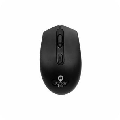 vista superior de mouse Jaltech POS negro con boton DPI ajustabke