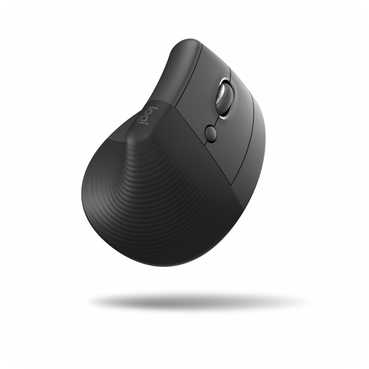 mouse Logitech con diseño ergonómico curvado