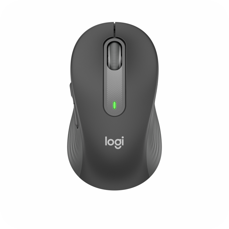 mouse Logitech con rueda de desplazamiento y luz verde