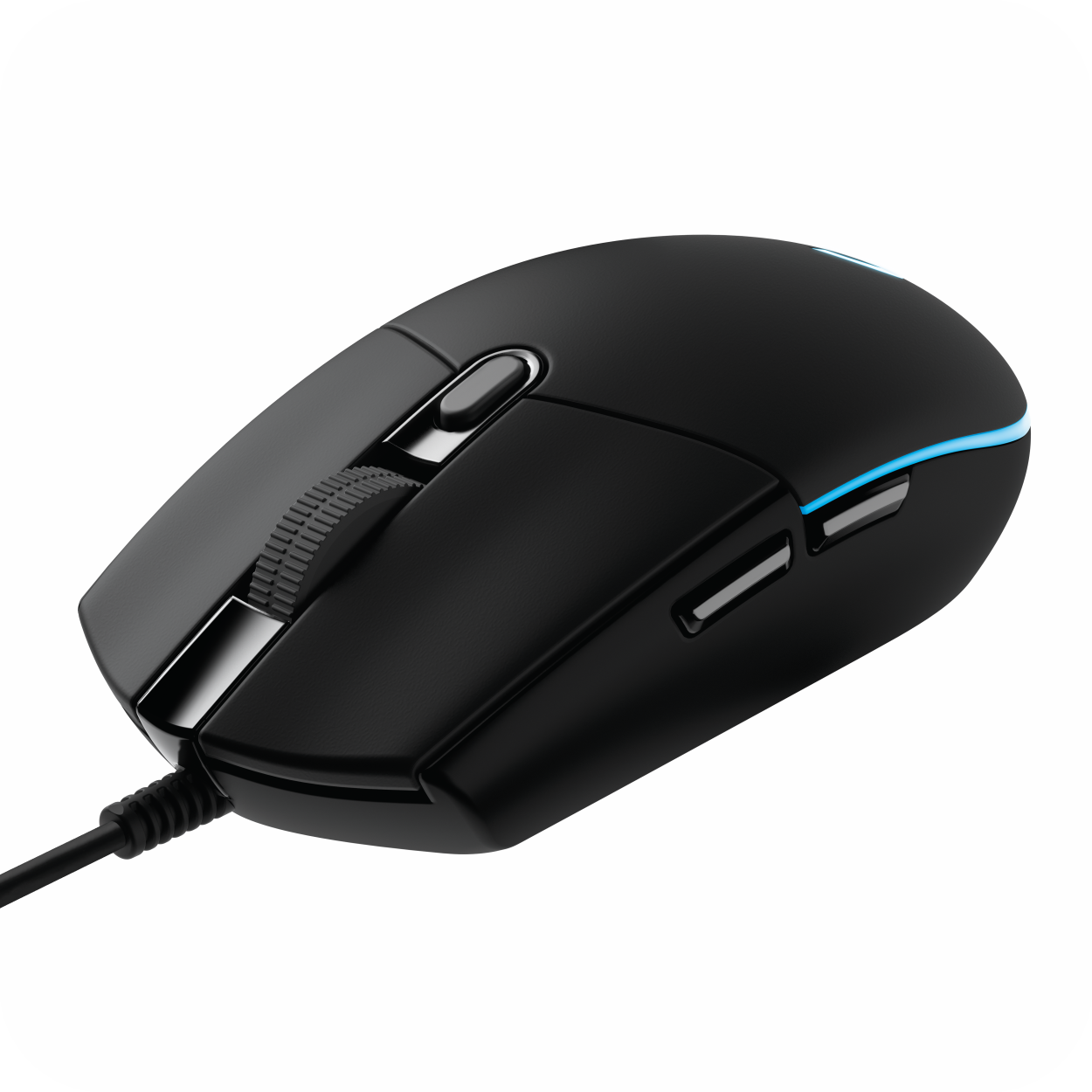 Mouse negro con diseño compacto,  efectos RGB personalizables