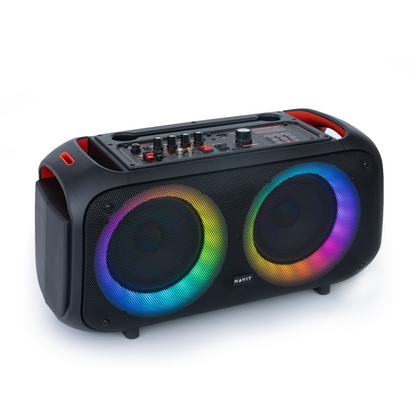 panel de control de altavoz havit negro con luces rgb 