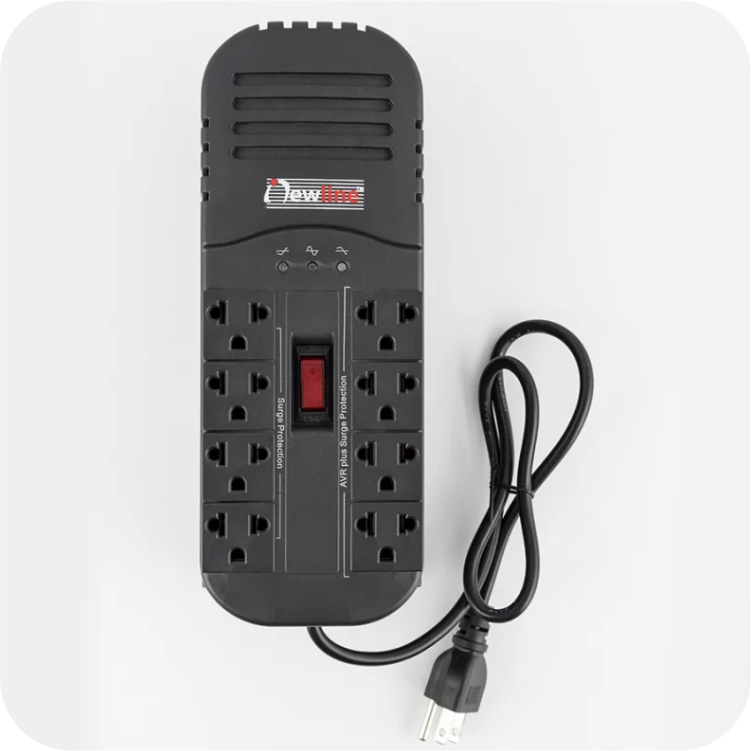 regulador de voltaje newline automatico de 8 salidas 
