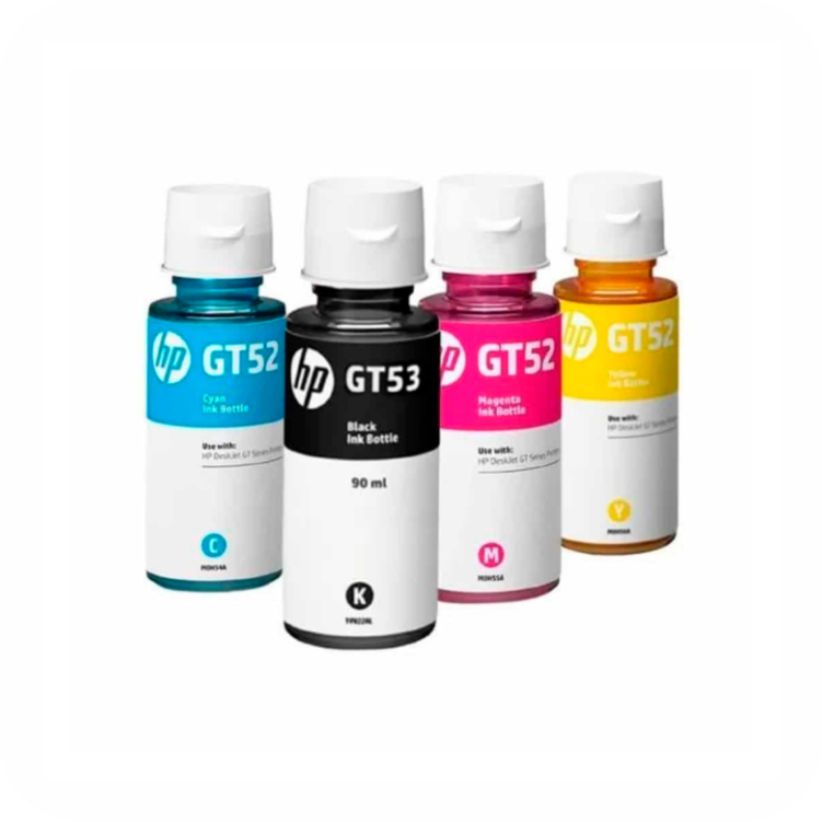 set de botellas de tinta HP GT52 y GT53