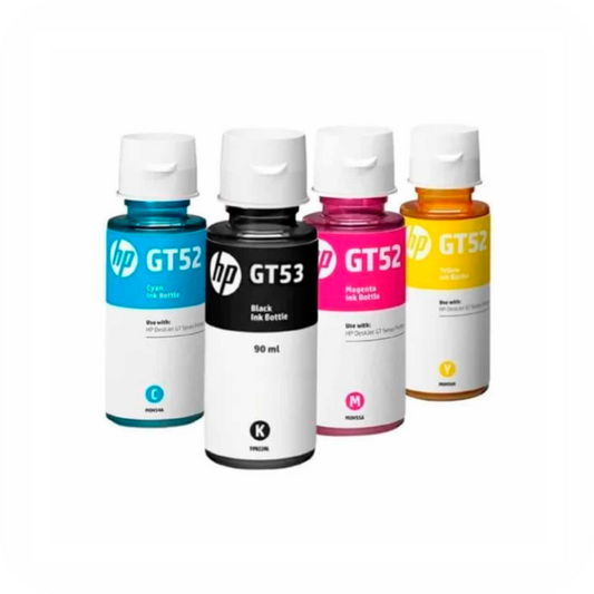 set de botellas de tinta HP GT52 y GT53
