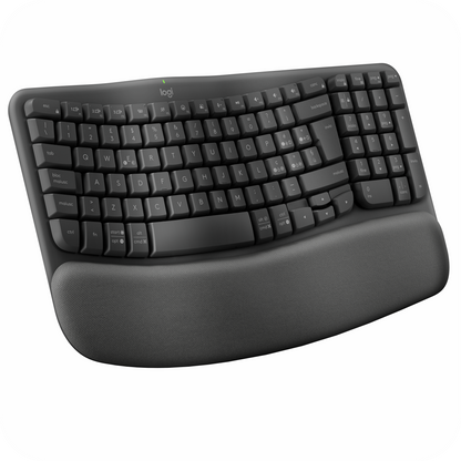 teclado ergonomico logitech inalambrico con reposa muñecas incluido