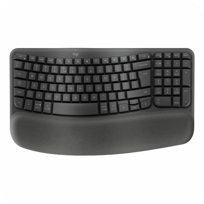 teclado ergonomico logitech negro con reposa muñecas incluido