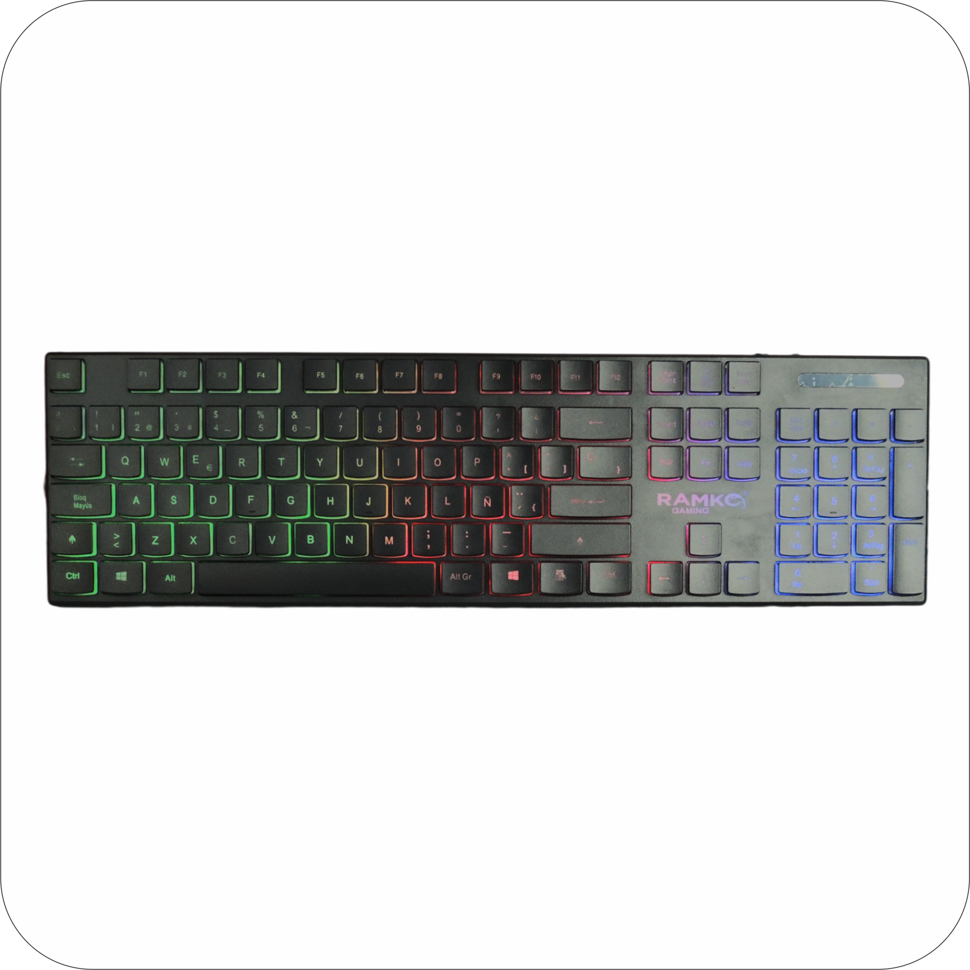 teclado ramko gaming negro con retroiluminacion rgb 