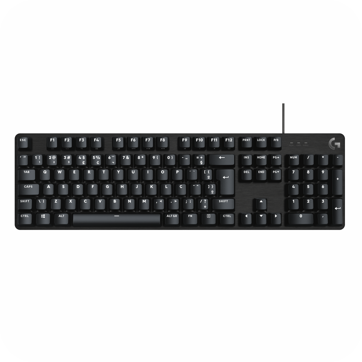 Teclado gaming mecánico negro con diseño completo