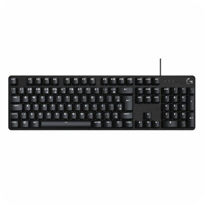 Teclado gaming mecánico negro con diseño completo