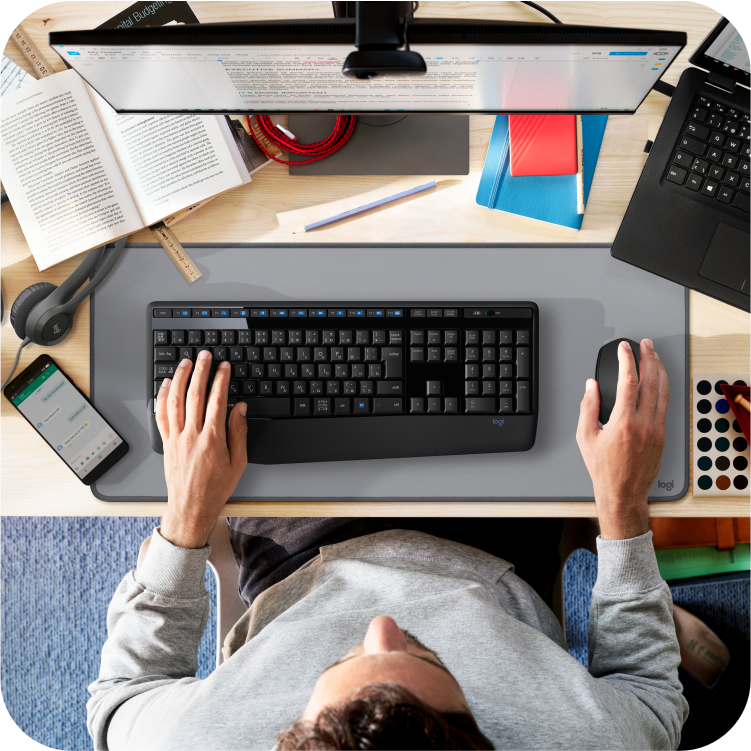 teclado mouse logitech inalambrico ideal para trabajar en uso