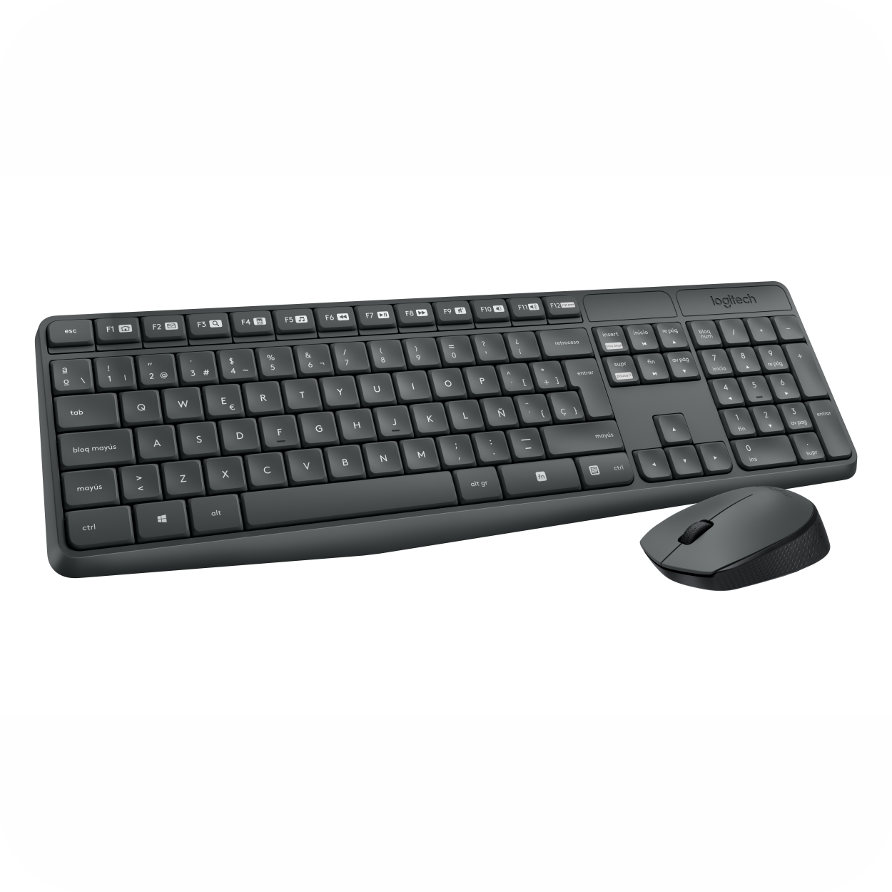 teclado y mouse logitech inalambricos negros