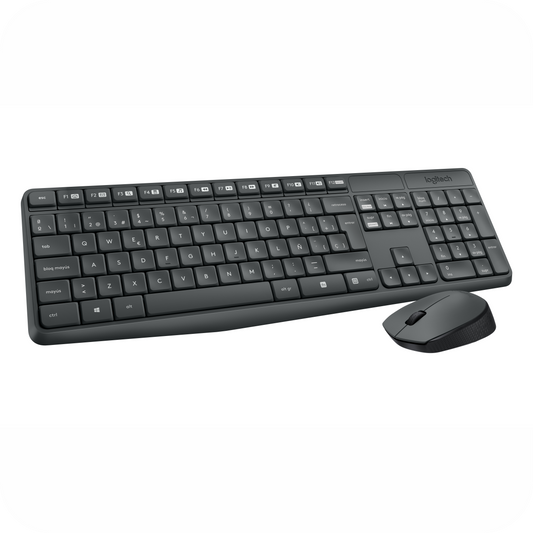 teclado y mouse logitech inalambricos negros