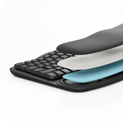teclado negro con reposa muñecas acolchado integrado 