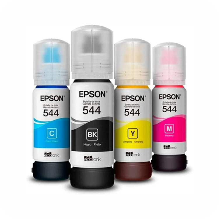 set de botellas de tinta Epson 544: negro, cian, magenta y amarillo para impresoras EcoTank
