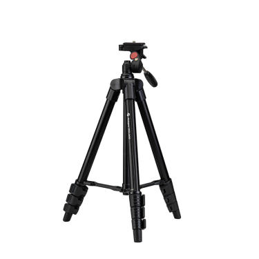 tripode fotopro negro portatil en superficie blanca