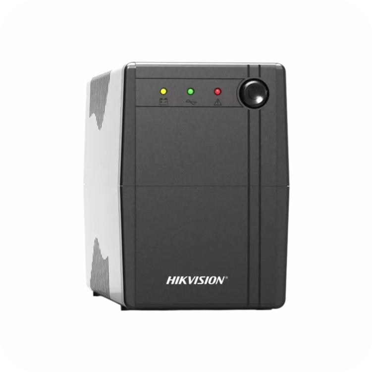 ups hikvision negra con indicador led para equipos de vigilancia