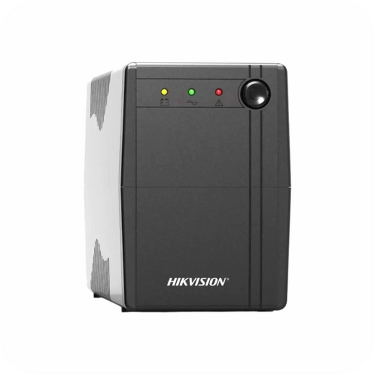 ups hikvision negra con indicador led para equipos de vigilancia
