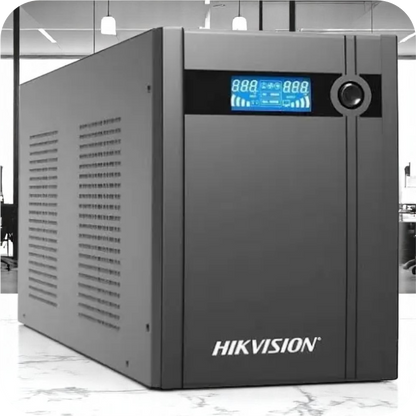 ups HIKVISION con pantalla LCD en uso