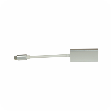 vista lateral de adaptador usb C  a hdmi en fondo blanco