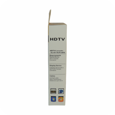 vista lateral empaque de extensor hdmi 