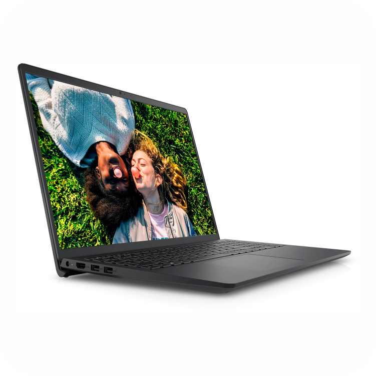 vista lateral portatil negro con pantalla full hd