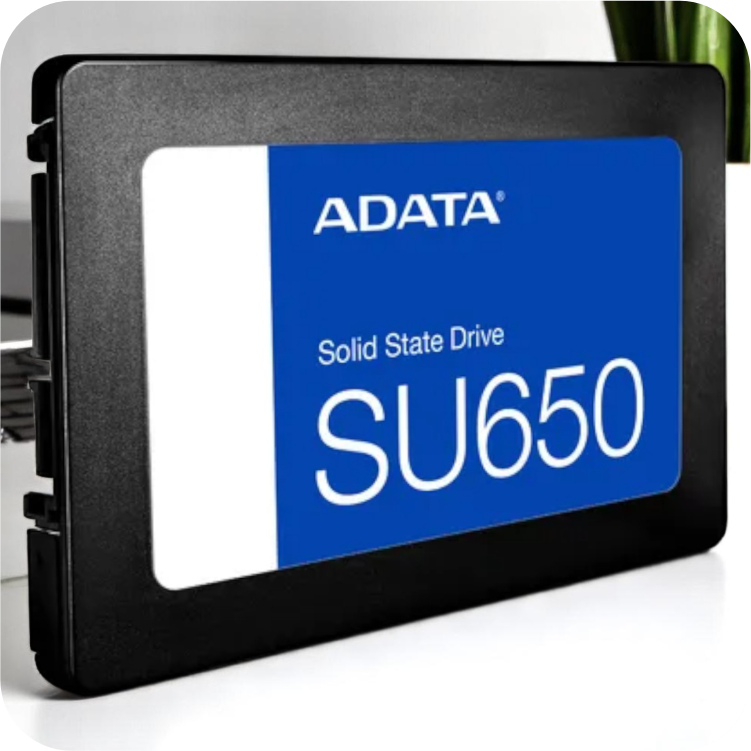 vista lateral de unidad SSD ADATA SU650 